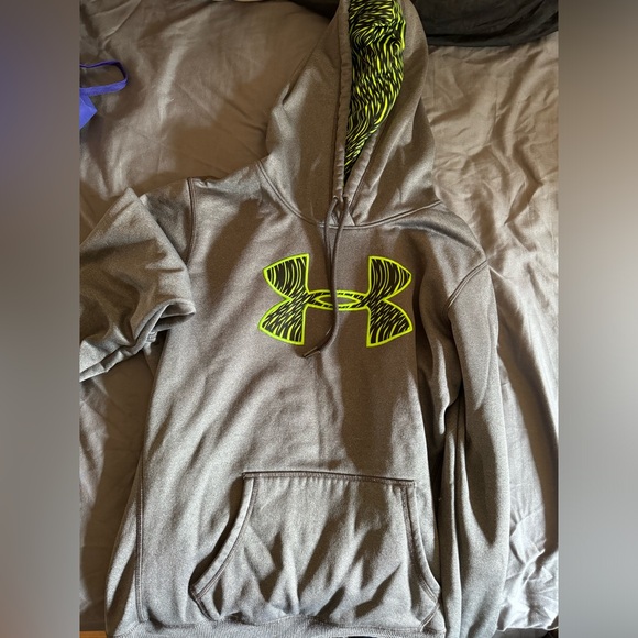 Grey with neon. Under Armour hoodie. Size medium. - Picture 1 of 5